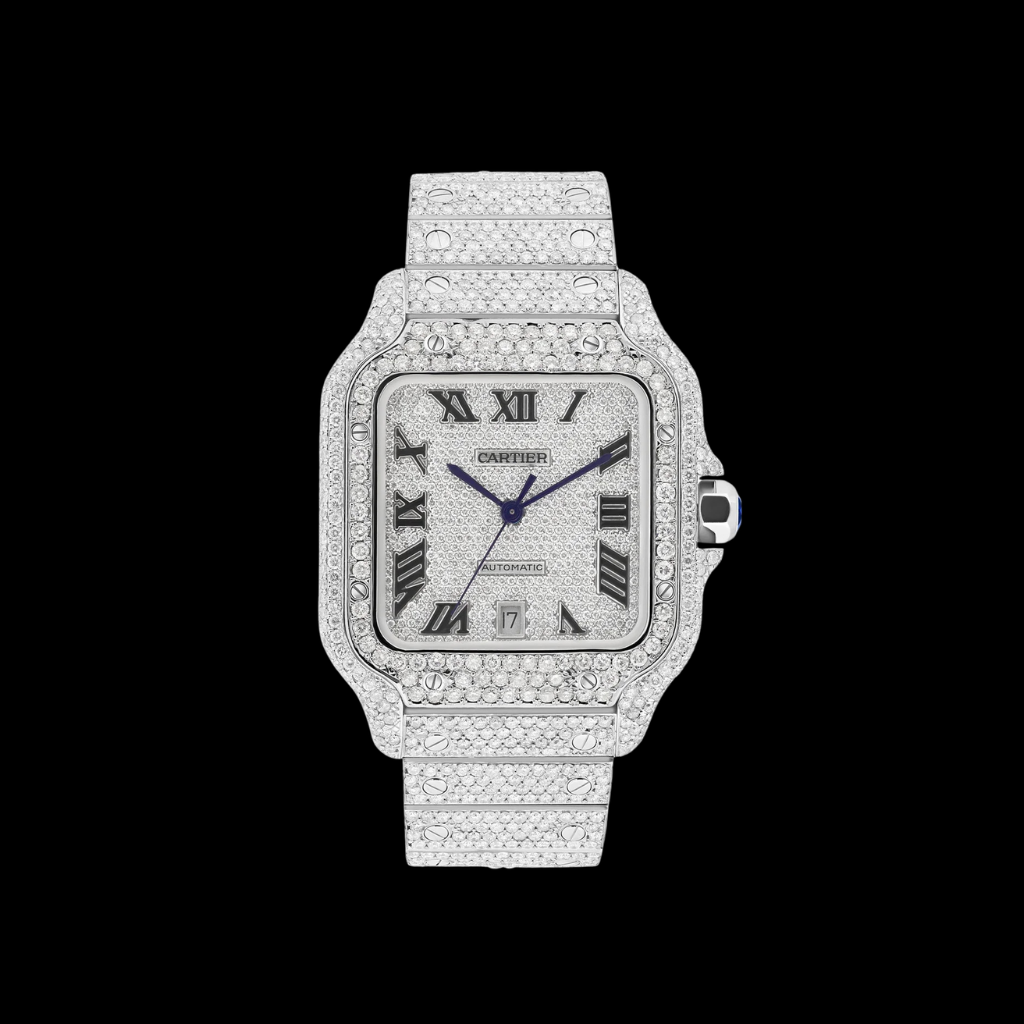 Moissanite Cartier Santos Watch